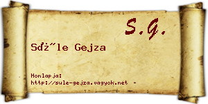 Süle Gejza névjegykártya
